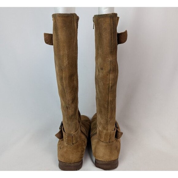 BOC Born sz 8M Riding Boots Brown Suede Leather Buckle Zip Knee High Pirate Boho - Picture 11 of 14